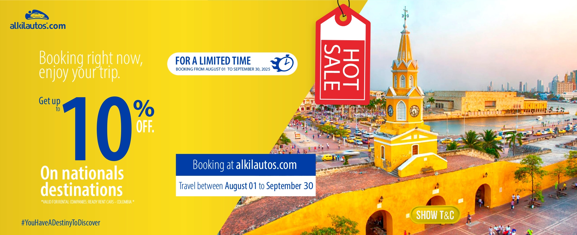 Get a 10% discount on all vehicles with Ready Rent Cars
